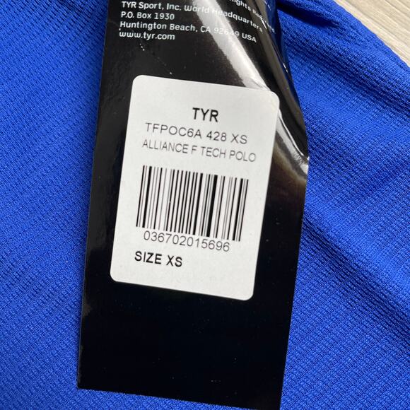 TYR Women's Alliance Tech Polo Shirt Royal Blue Textured TFPOC6A - Size XS - $40 - Picture 4 of 6